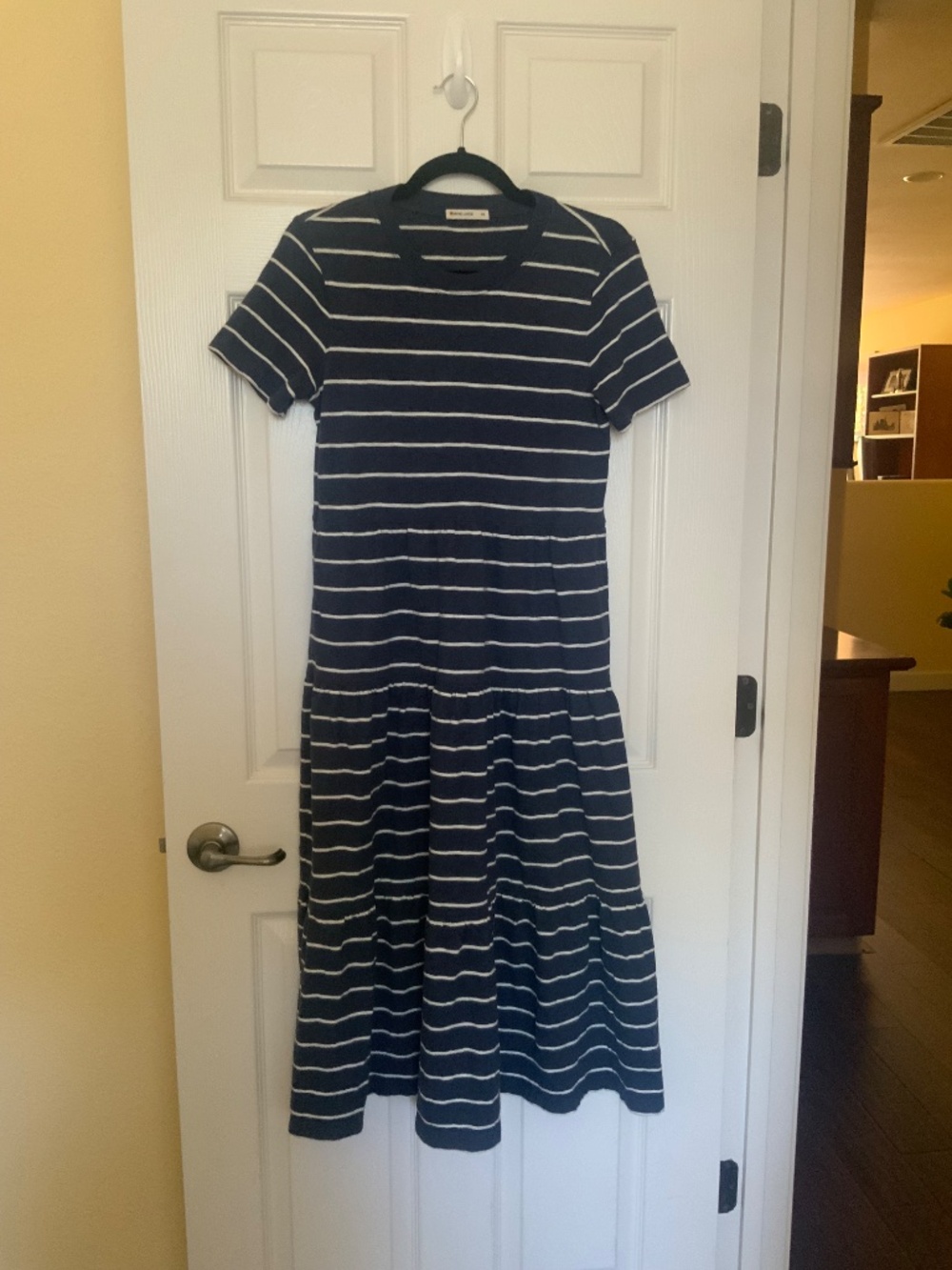 Marine Layer Navy/White Striped Jersey Cotton Dress in Size XS - Picture 2 of 4